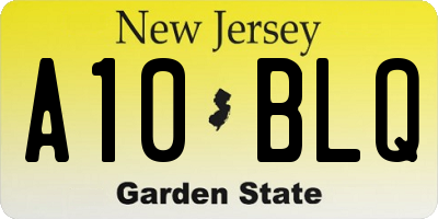 NJ license plate A10BLQ