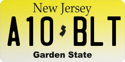 NJ license plate A10BLT