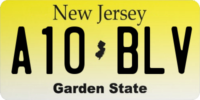 NJ license plate A10BLV
