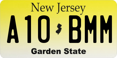 NJ license plate A10BMM