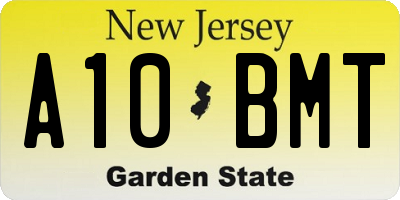 NJ license plate A10BMT