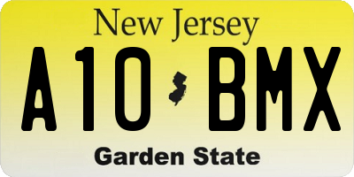 NJ license plate A10BMX