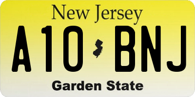 NJ license plate A10BNJ