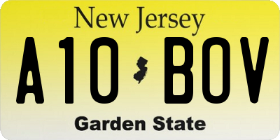 NJ license plate A10BOV