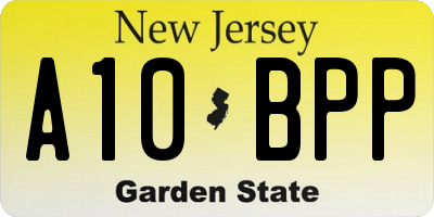 NJ license plate A10BPP