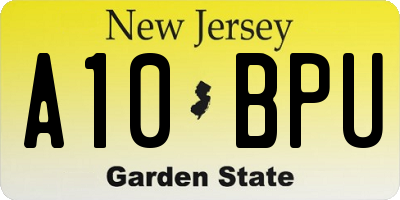 NJ license plate A10BPU