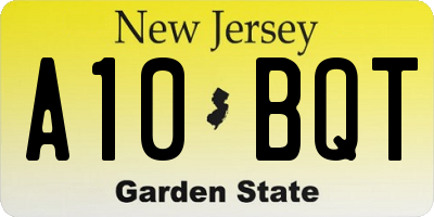NJ license plate A10BQT