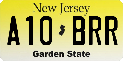 NJ license plate A10BRR