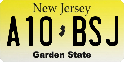 NJ license plate A10BSJ
