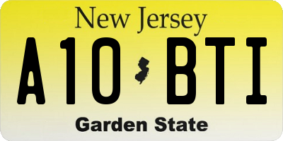 NJ license plate A10BTI