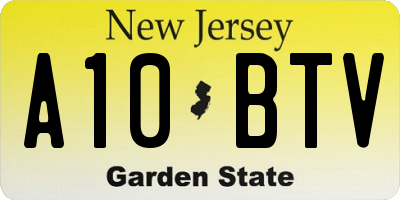 NJ license plate A10BTV