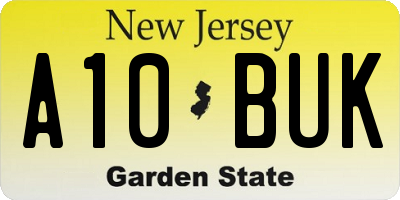 NJ license plate A10BUK