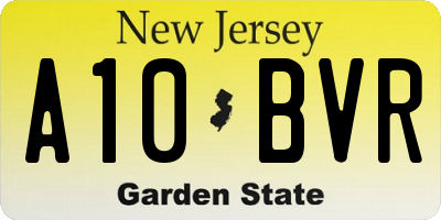 NJ license plate A10BVR