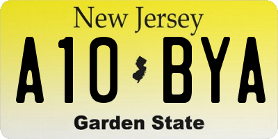 NJ license plate A10BYA