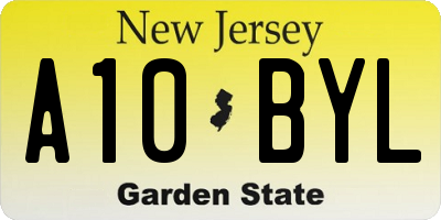 NJ license plate A10BYL