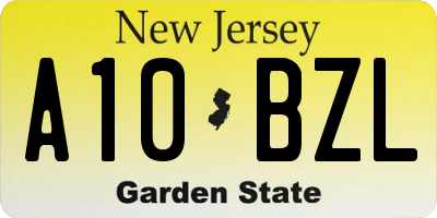 NJ license plate A10BZL