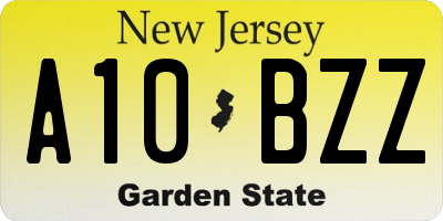 NJ license plate A10BZZ