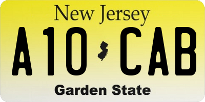 NJ license plate A10CAB