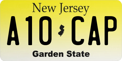 NJ license plate A10CAP