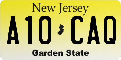 NJ license plate A10CAQ