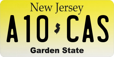 NJ license plate A10CAS