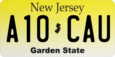 NJ license plate A10CAU
