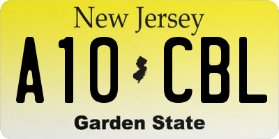 NJ license plate A10CBL