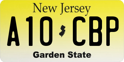 NJ license plate A10CBP