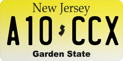 NJ license plate A10CCX