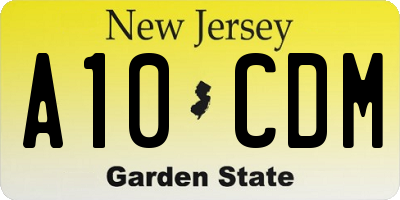 NJ license plate A10CDM