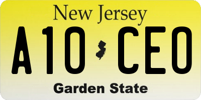NJ license plate A10CEO