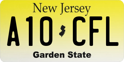 NJ license plate A10CFL