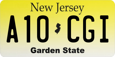 NJ license plate A10CGI