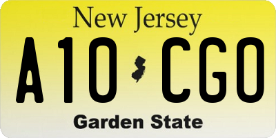 NJ license plate A10CGO