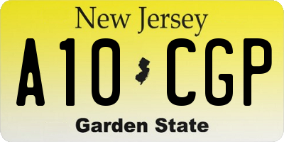 NJ license plate A10CGP