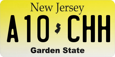 NJ license plate A10CHH