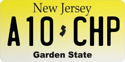NJ license plate A10CHP