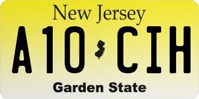NJ license plate A10CIH