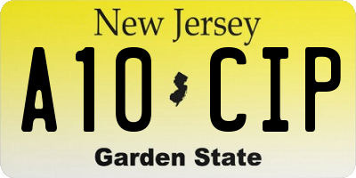 NJ license plate A10CIP