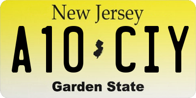 NJ license plate A10CIY