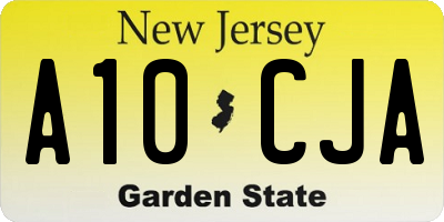 NJ license plate A10CJA