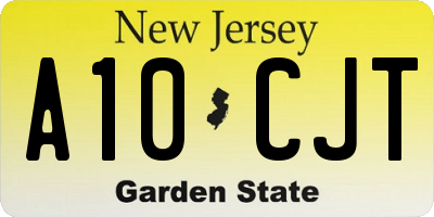 NJ license plate A10CJT