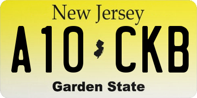 NJ license plate A10CKB