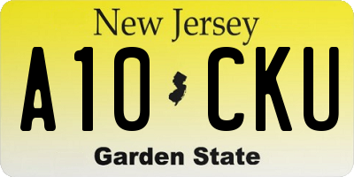 NJ license plate A10CKU