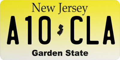 NJ license plate A10CLA