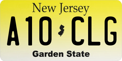 NJ license plate A10CLG