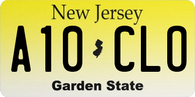 NJ license plate A10CLO