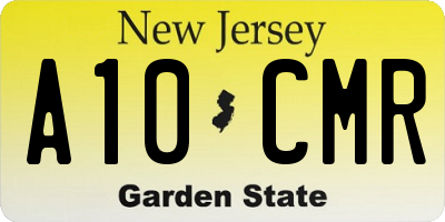 NJ license plate A10CMR