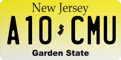 NJ license plate A10CMU
