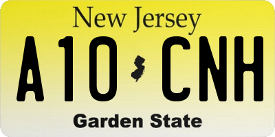 NJ license plate A10CNH
